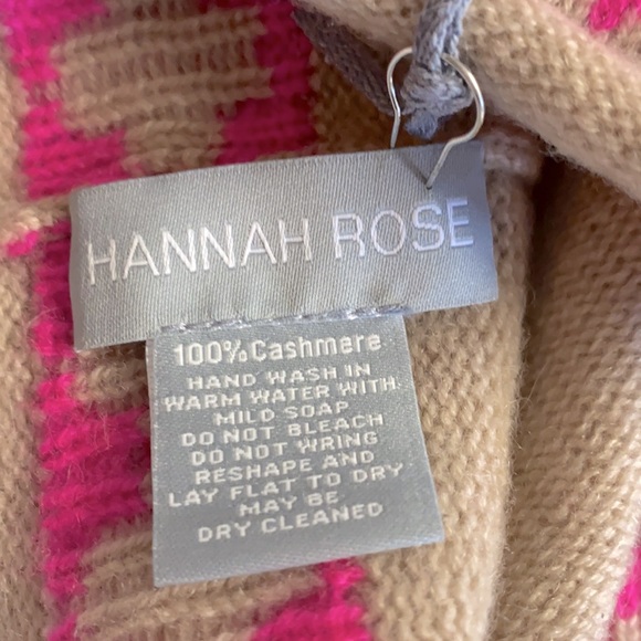 NWT 100% Cashmere Hannah Rose -Cashmere Beanie with pink diamond print. - Picture 2 of 4